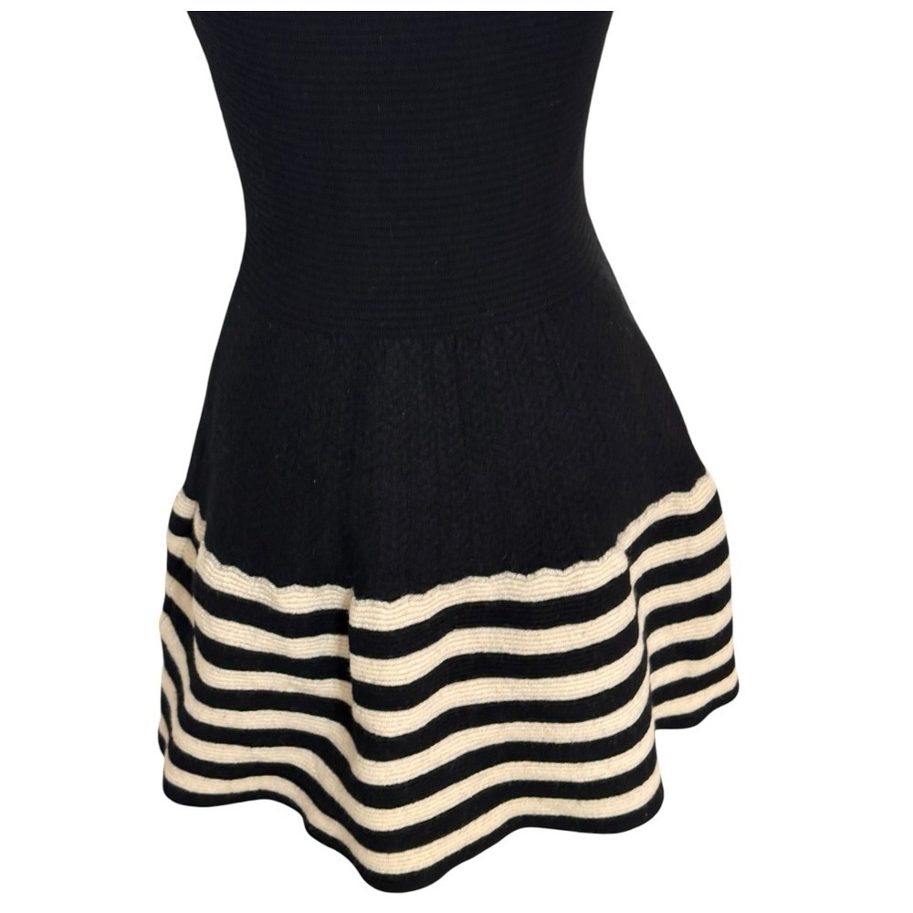 Kate Spade‎ Sandra 100% Wool Ribbed Mini Dress Striped Black White Size XS Party - Picture 7 of 12